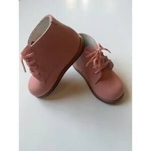 Josmo Kids Walker Leather Lace Up Boots Pink Size 7